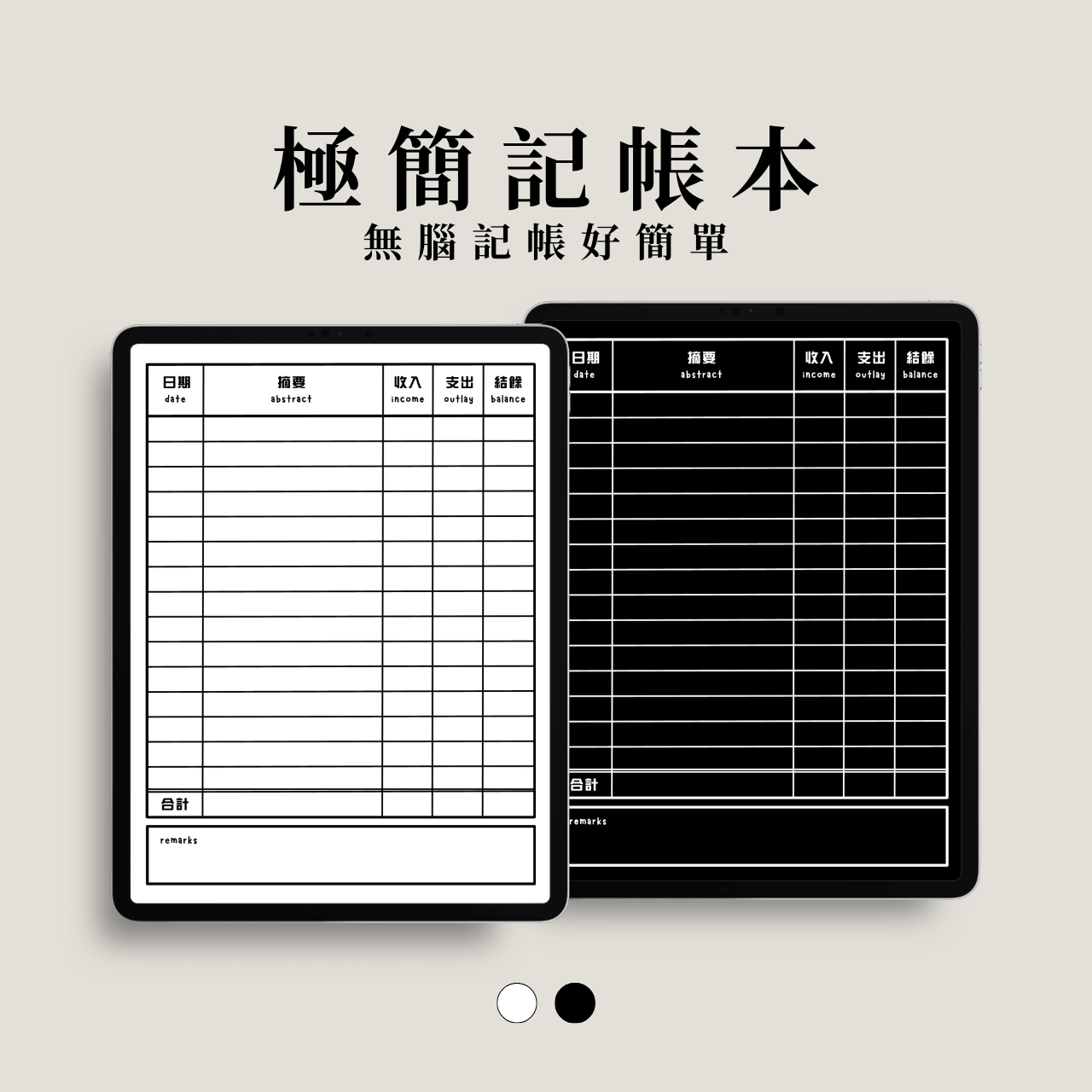 👛極簡記帳本|理財規劃記帳本|收入支出表|記帳表格|Goodnotes模板|Notability模板|電子手帳 | +N 電子雜貨店