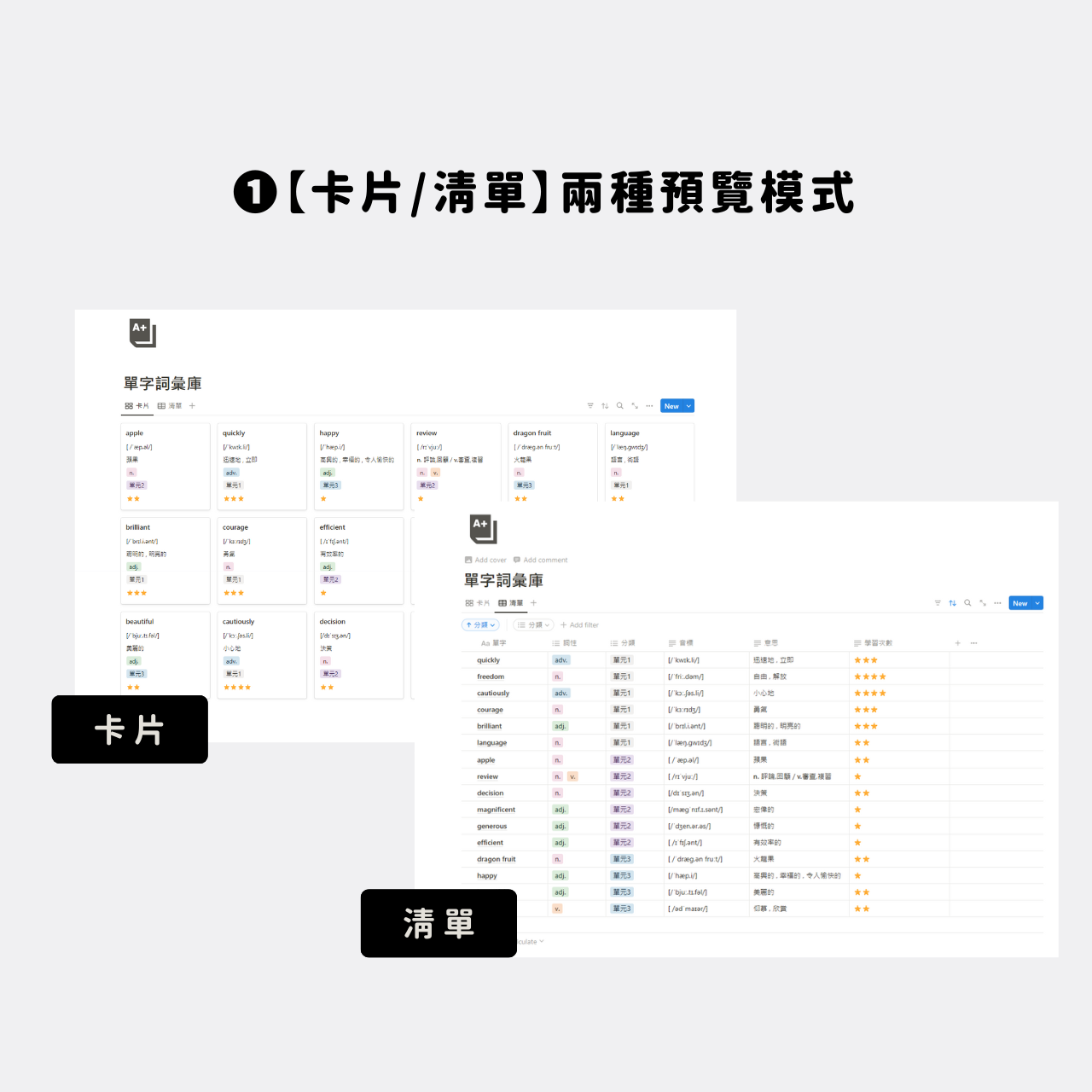 單字詞彙庫｜Notion模板 2